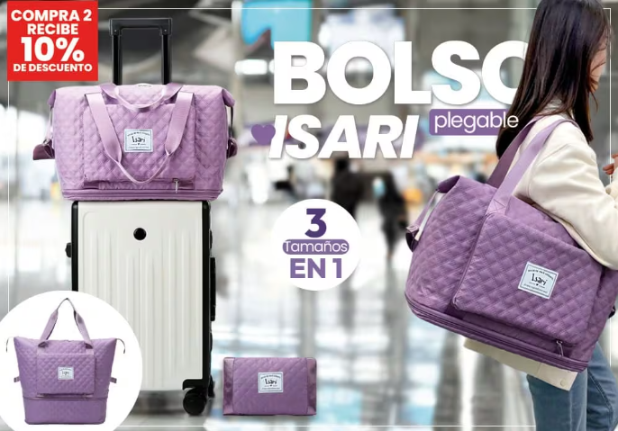 BOLSO TEXTURIZADO ISARI - Plegable & Expandible –