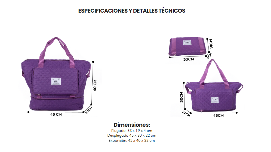 BOLSO TEXTURIZADO ISARI - Plegable & Expandible –